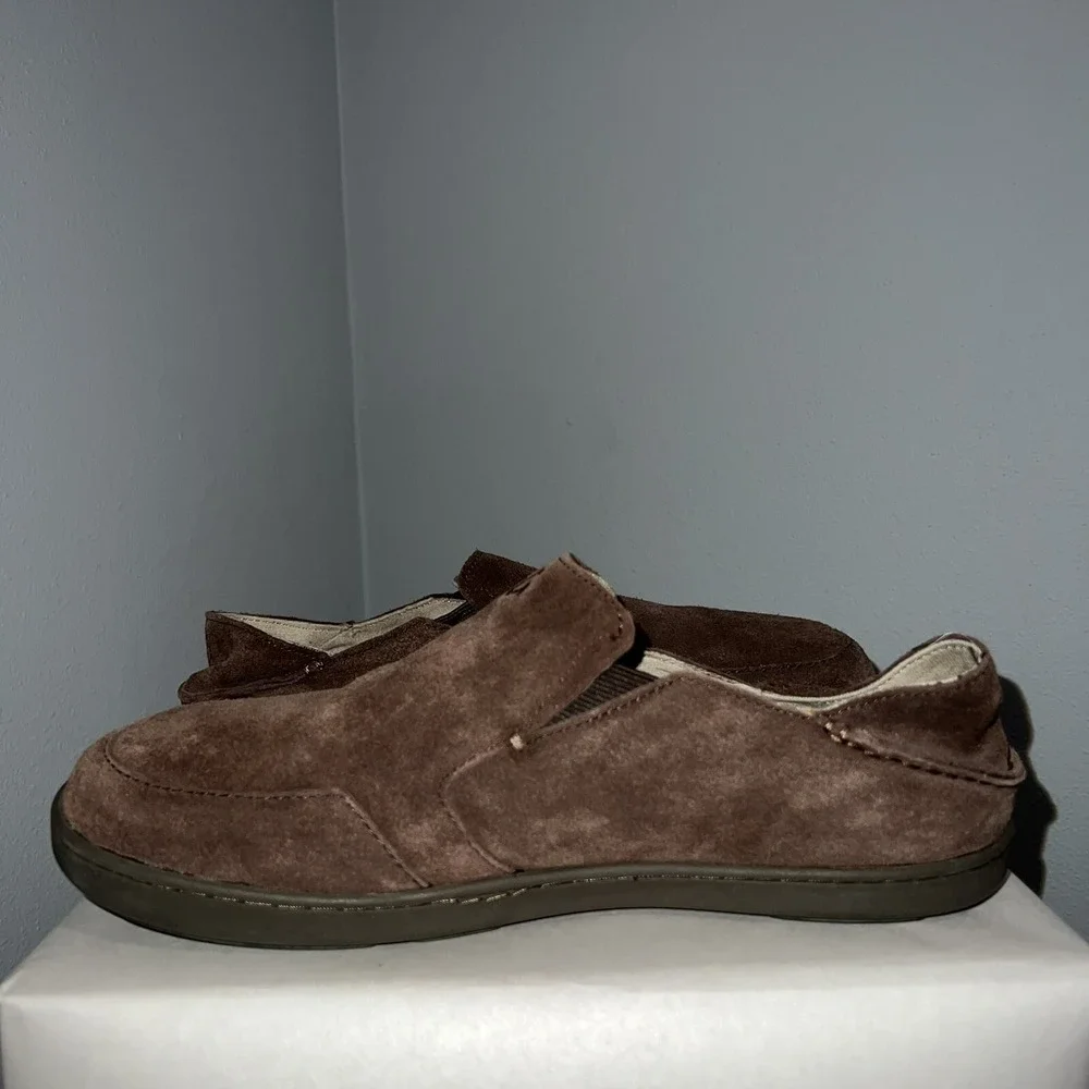OluKai Nohea Suede Leather Brown Slip On Loafers Mens Size 8 10177-4848